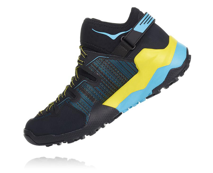 Hoka One One Mens Trail Shoes - Arkali - Black/Blue - FOEA28670